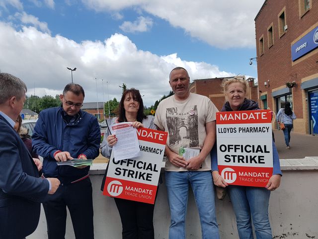 Lloyds Pharmacy workers strike for union recognition